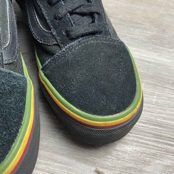 RARE VANS Authentic Black RASTA‎ Red Yellow Green Men 4 Women 5.5 Snoop - Picture 4 of 13